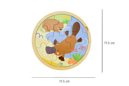 Wooden 9 Piece Jigsaw Puzzle Platypus Wombat | Koala Dream