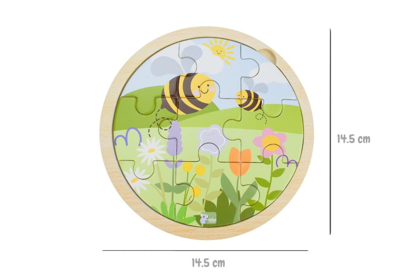 Wooden 9 Pcs Jigsaw Puzzle Buzzy Days Bee Garden