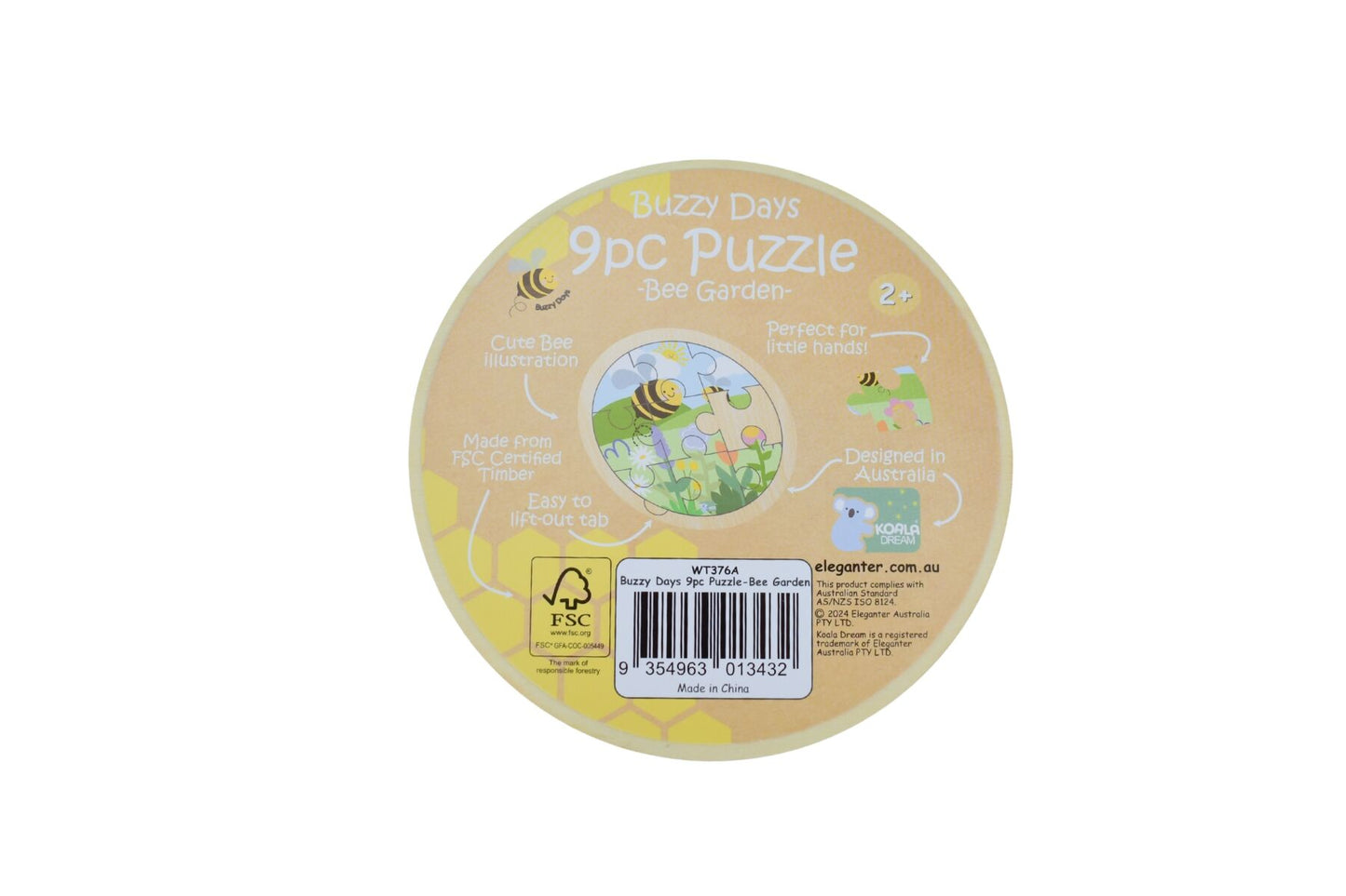Wooden 9 Pcs Jigsaw Puzzle Buzzy Days Bee Garden
