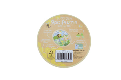 Wooden 9 Pcs Jigsaw Puzzle Buzzy Days Bee Garden