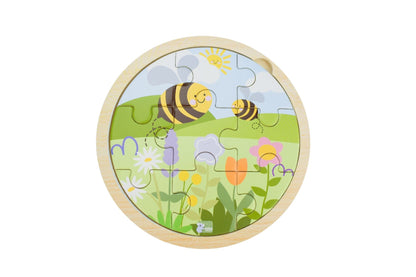 Wooden 9 Pcs Jigsaw Puzzle Buzzy Days Bee Garden