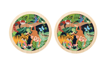 Wild Buddies 9 Pc Round Jigsaw Puzzle Cheeky Monkey