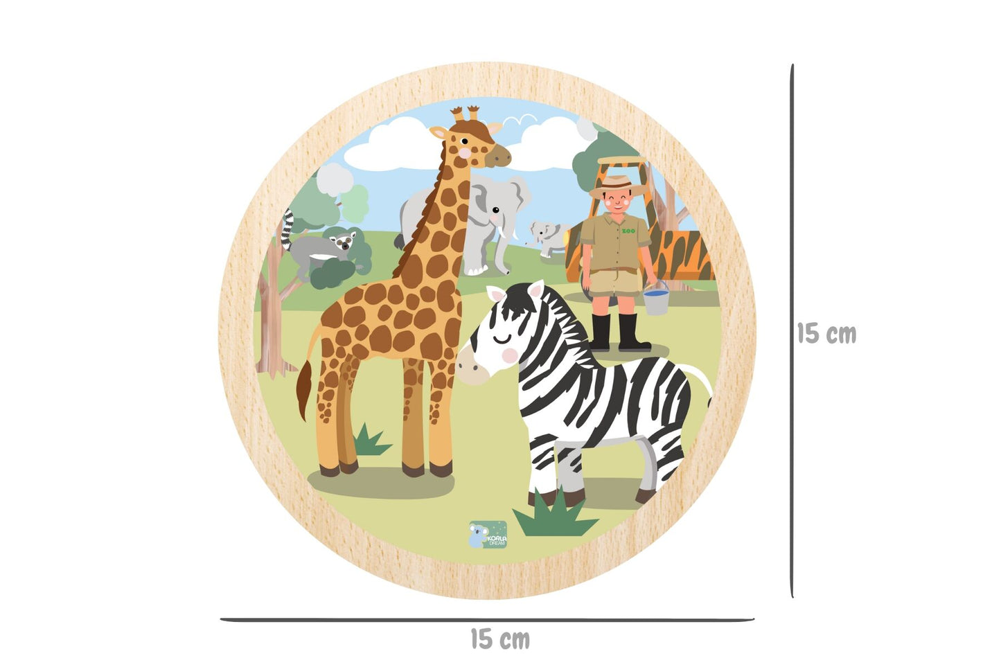 Wild Buddies 9 Pc Round Jigsaw Puzzle Feeding Time