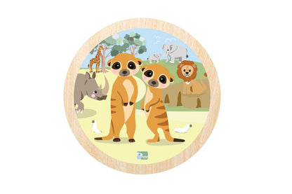 Wild Buddies 9 Pc Round Jigsaw Puzzle Meerkats