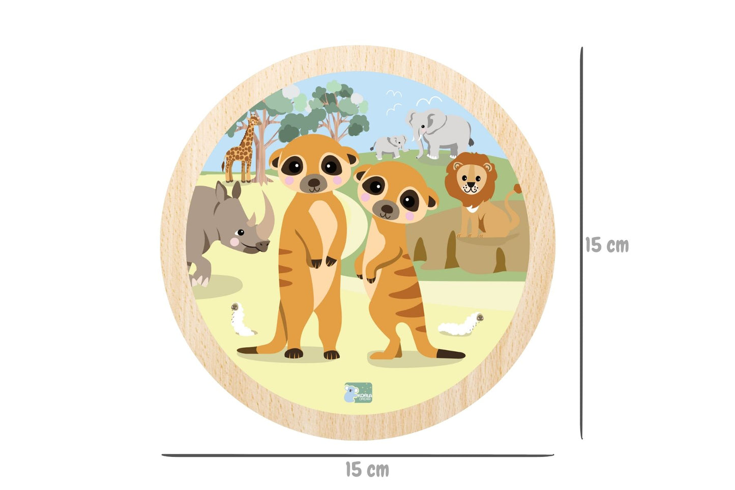 Wild Buddies 9 Pc Round Jigsaw Puzzle Meerkats