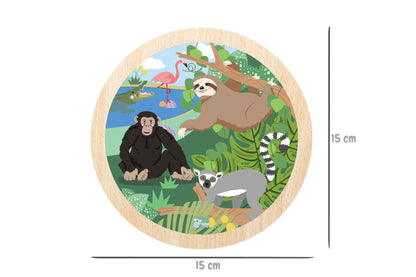 Wild Buddies 9 Pc Round Jigsaw Puzzle Hanging Around