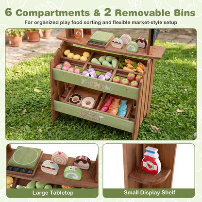 Wooden Mud Grocery Store for Kids | 43 Accessories & Chalkboard