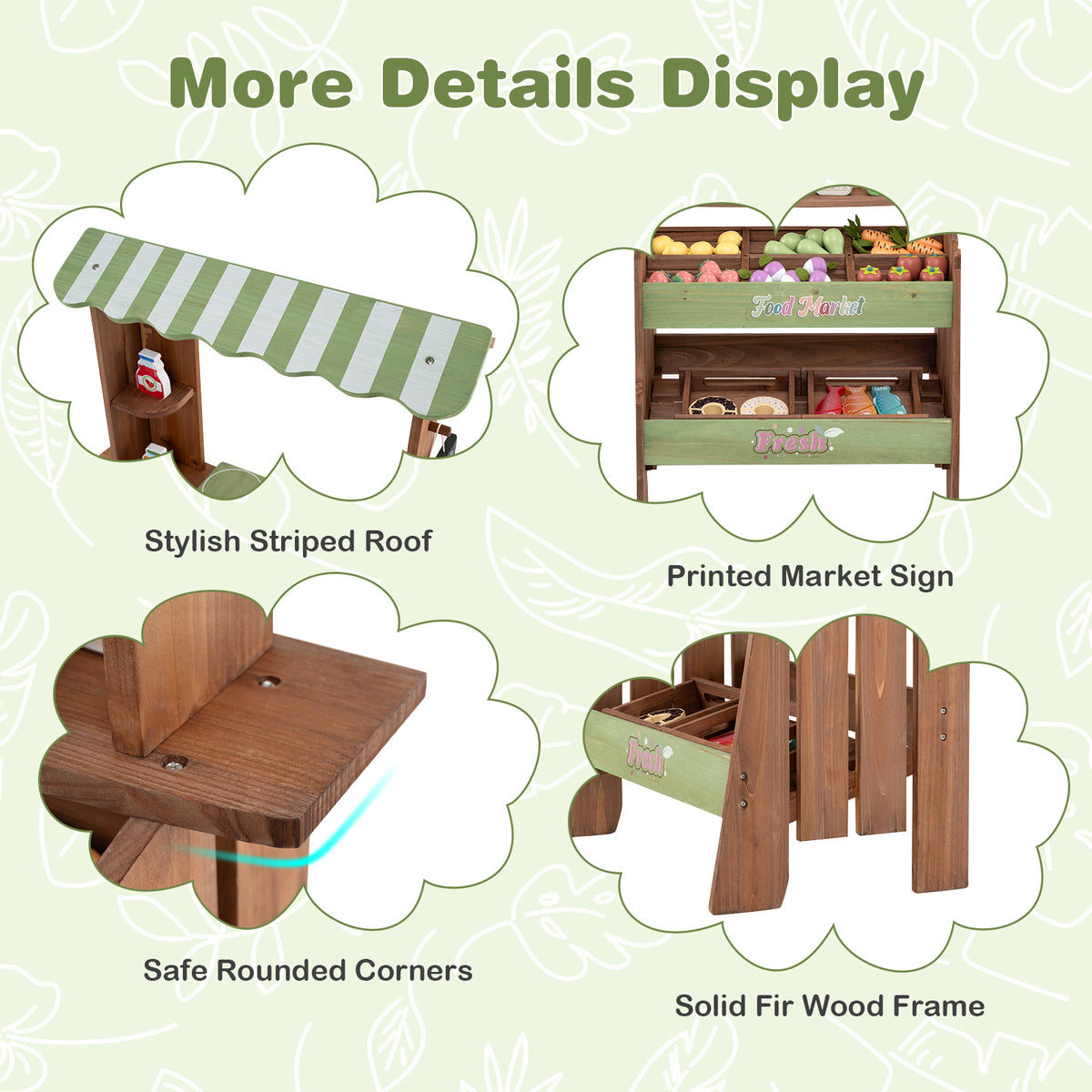 Wooden Mud Grocery Store for Kids | 43 Accessories & Chalkboard