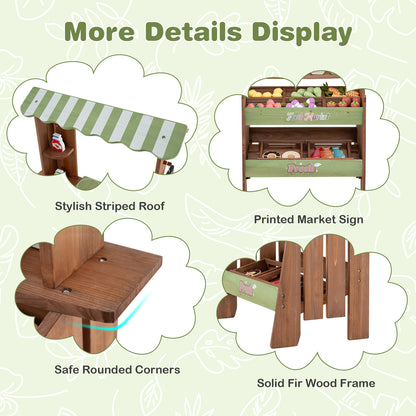 Wooden Mud Grocery Store for Kids | 43 Accessories & Chalkboard