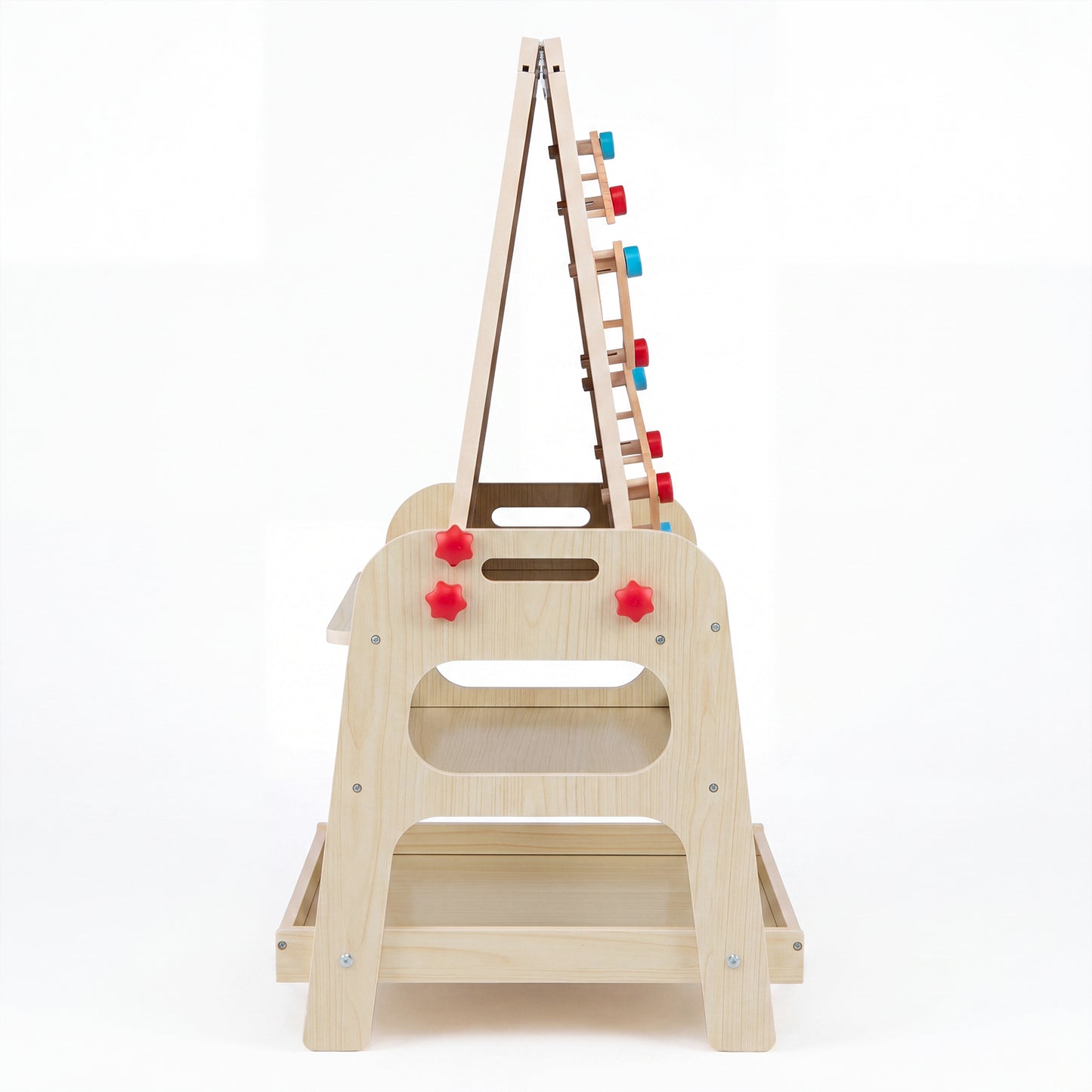 2 In 1 Natural Wooden Kids Easel | Whiteboard & Marble Run