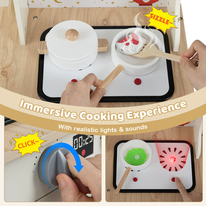 Beige Corner Kitchen Playset | Water Cycle & LED Stove Sounds