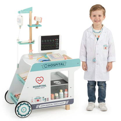Wooden Doctor Playset Green | CT Machine & Medical Accessories