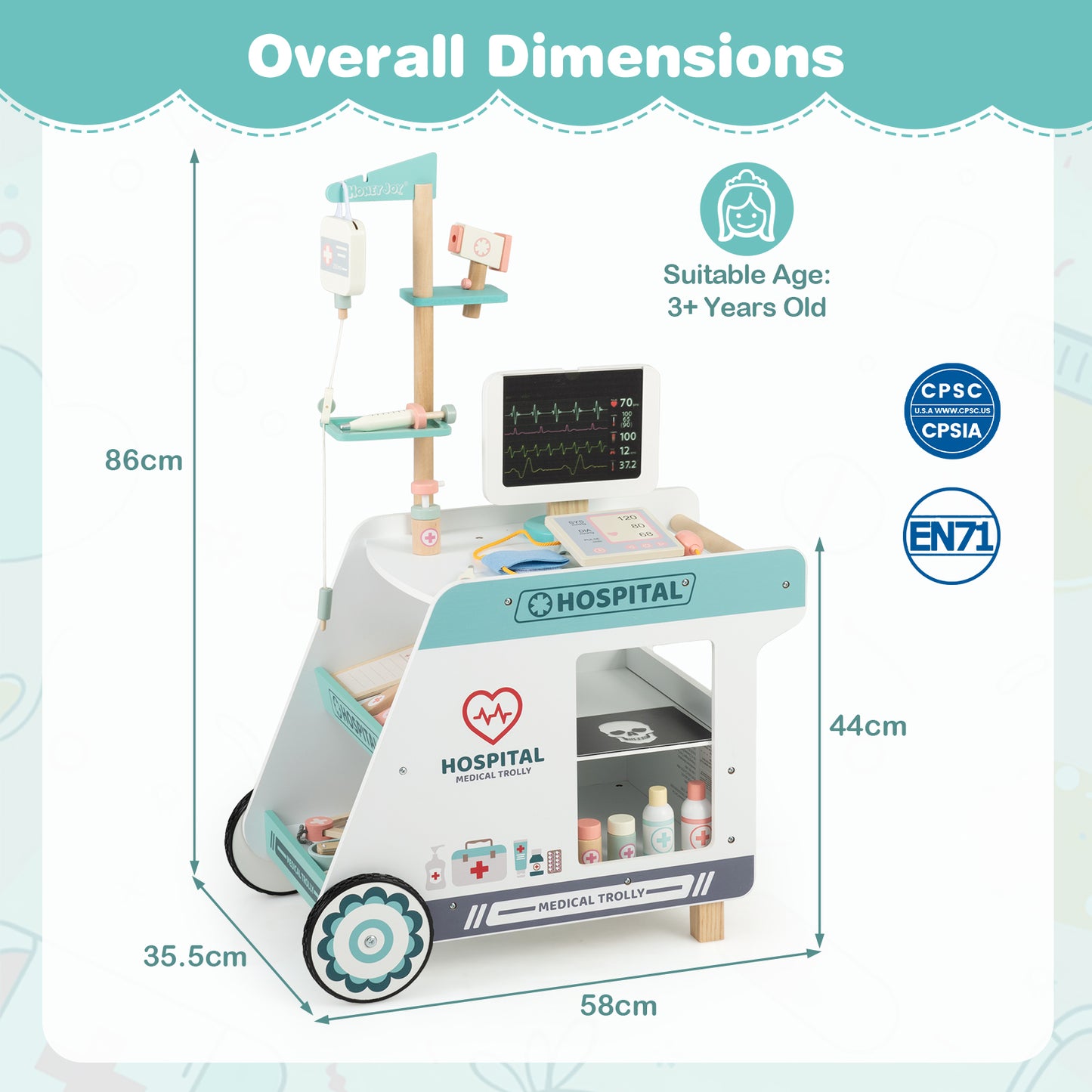 Wooden Doctor Playset Green | CT Machine & Medical Accessories