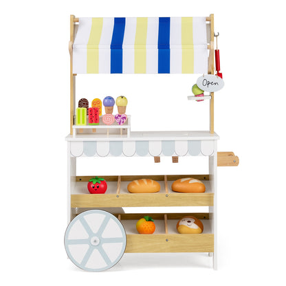 White Wooden Ice Cream Cart | 2-in-1 Mobile Play Store