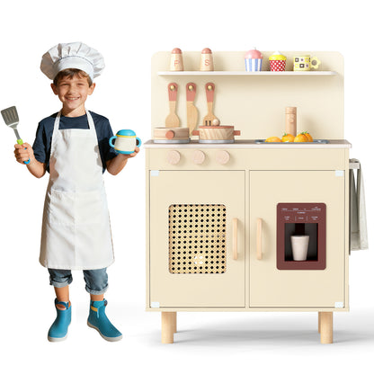 Wooden Kitchen Playset | Ice Maker & Accessories Yellow