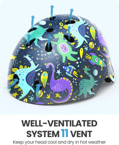 Outdoor Master Youth & Kids Bike Helmet Graffiti style Dinoverse Madness Large
