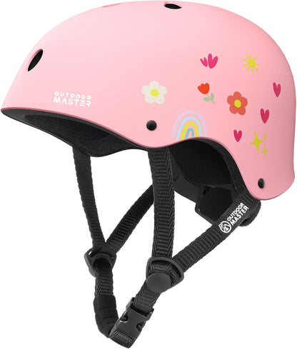 Outdoor Master Youth & Kids Bike Helmet Pink Flower Medium