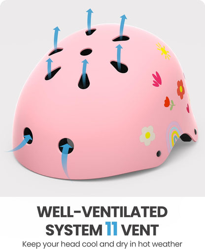 Outdoor Master Youth & Kids Bike Helmet Pink Flower Medium