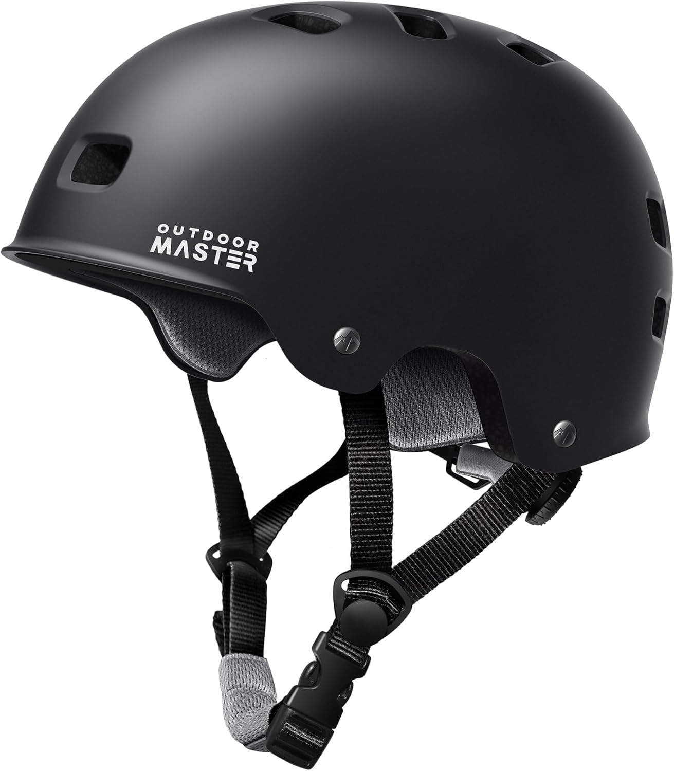 Outdoor Master Skateboard Cycling Helmet for Adults Black Small