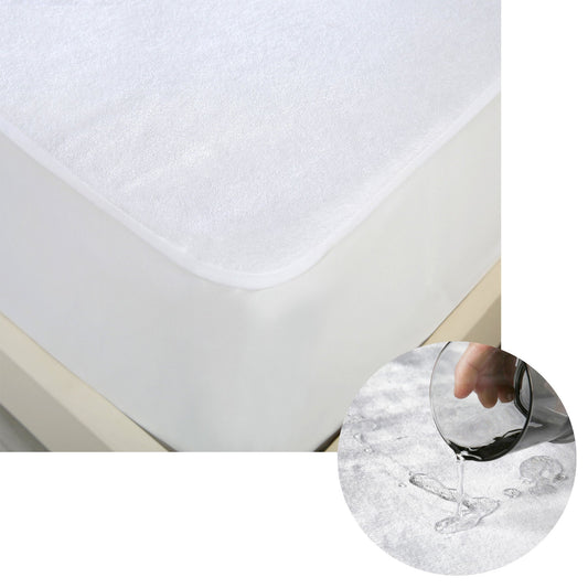 Waterproof cotton mattress protector for childrens bed, single size - durable and easy to clean.