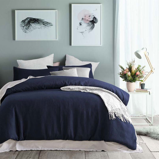 Accessorize Navy Waffle Quilt Cover Set - Single Size. Soft, cozy bedding for kids rooms.