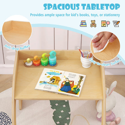 Kids Activity Table And Chair Set | Natural Wood Wide Tabletop