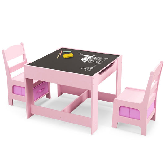 Kids 3-in-1 Activity Table with Whiteboard, Chalkboard, and Storage - Educational and Fun