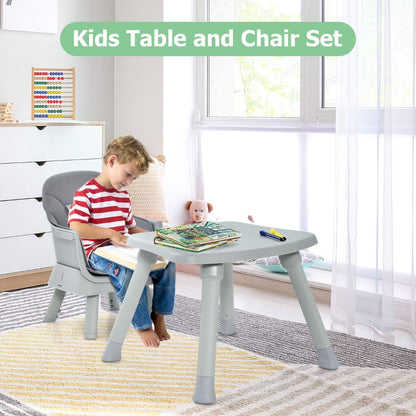 High Chair Grey | 8-in-1 Convertible Seat with Block Table