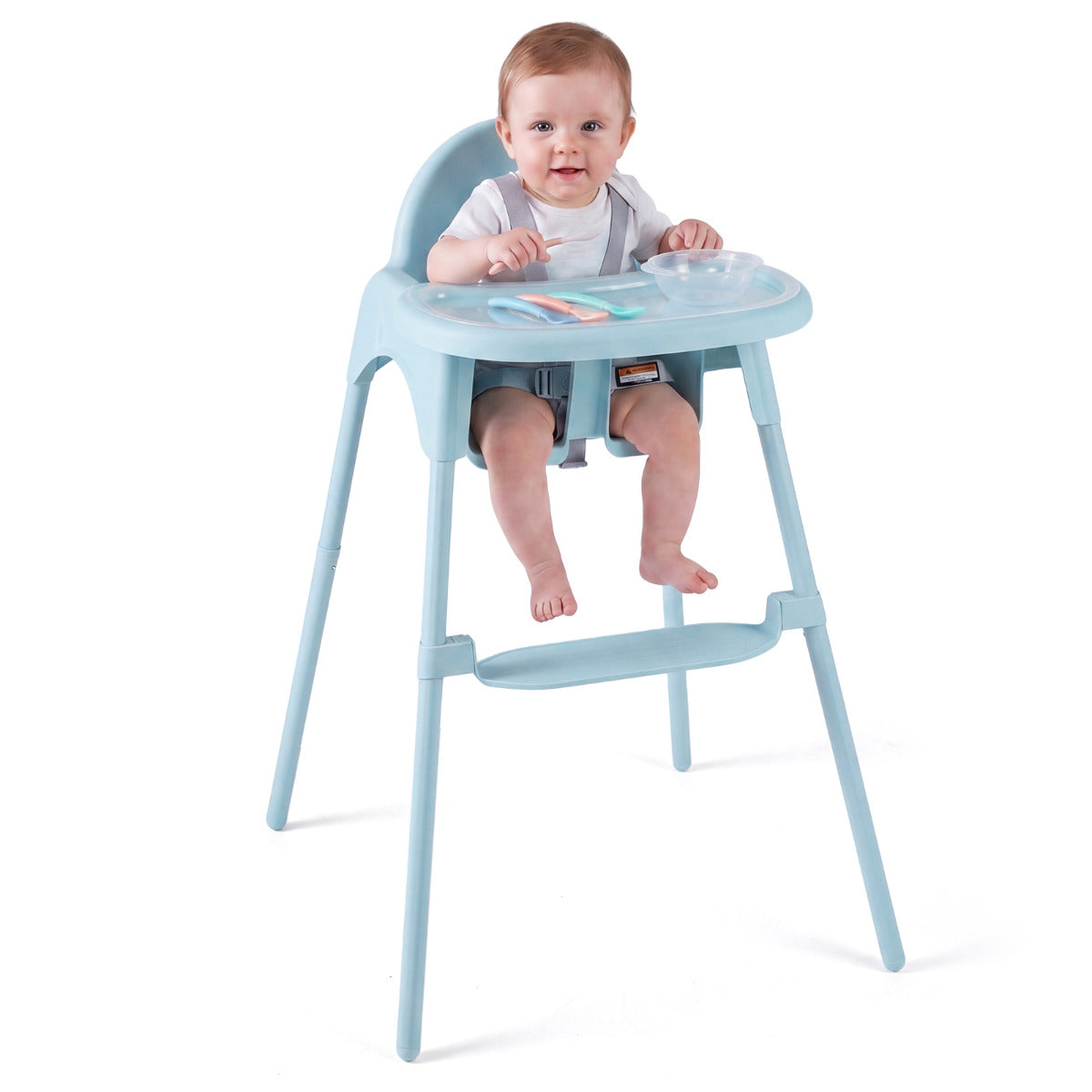 Blue 4-in-1 Convertible Baby High Chair | 2 Heights & Tray