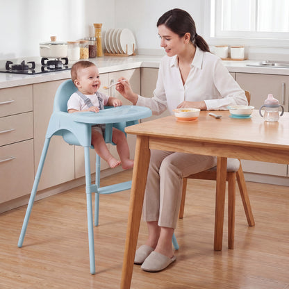 Blue 4-in-1 Convertible Baby High Chair | 2 Heights & Tray