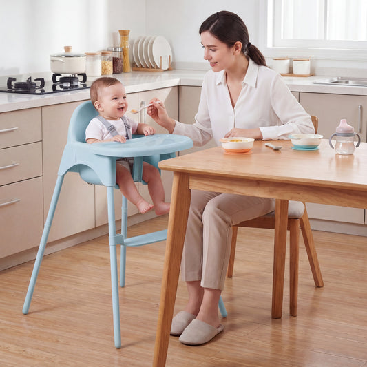 Blue 4-in-1 Convertible Baby High Chair | 2 Heights & Tray
