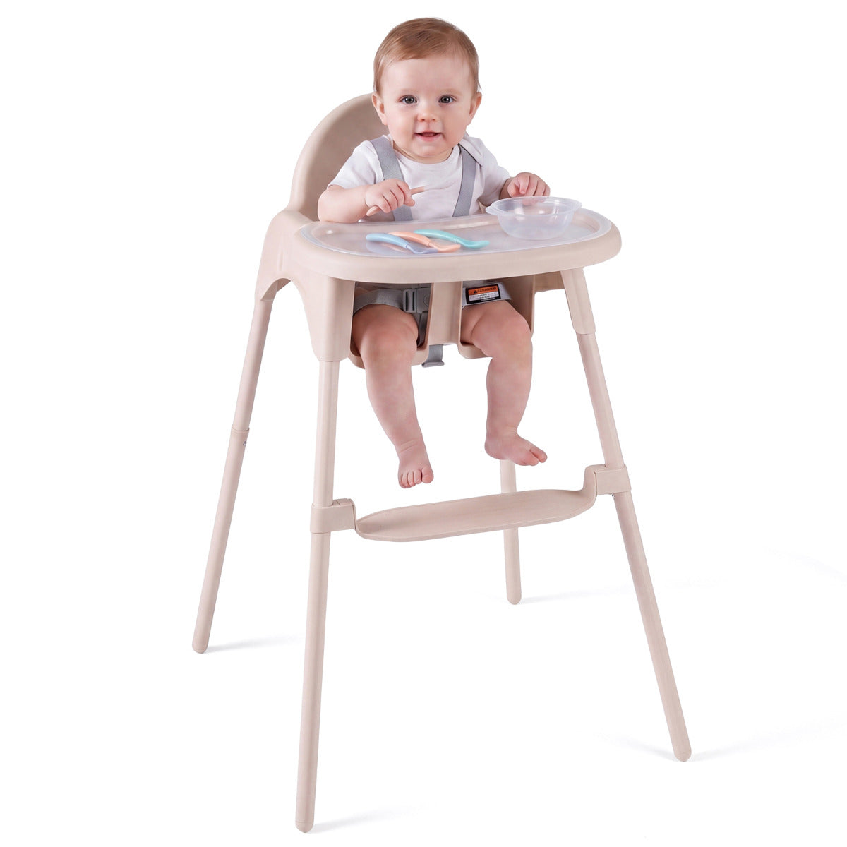 4-in-1 Convertible Baby High Chair | 2 Heights | Beige