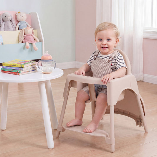 4-in-1 Convertible Baby High Chair | 2 Heights | Beige
