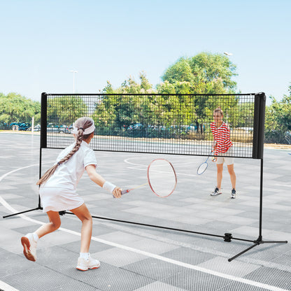 Adjustable 310cm Badminton Volleyball Net Set | Black Metal Frame