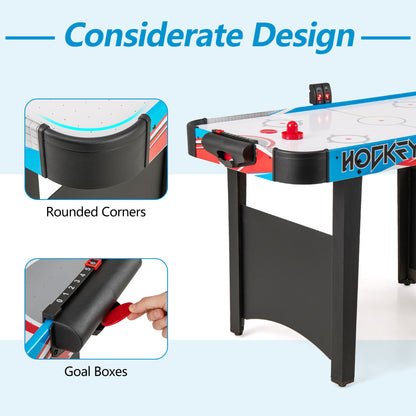 122cm Blue Air Hockey Table | LED Scoreboard & 12V Motor