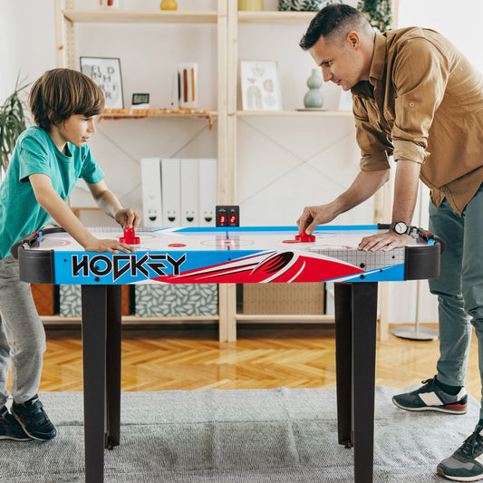 122cm Blue Air Hockey Table | LED Scoreboard & 12V Motor
