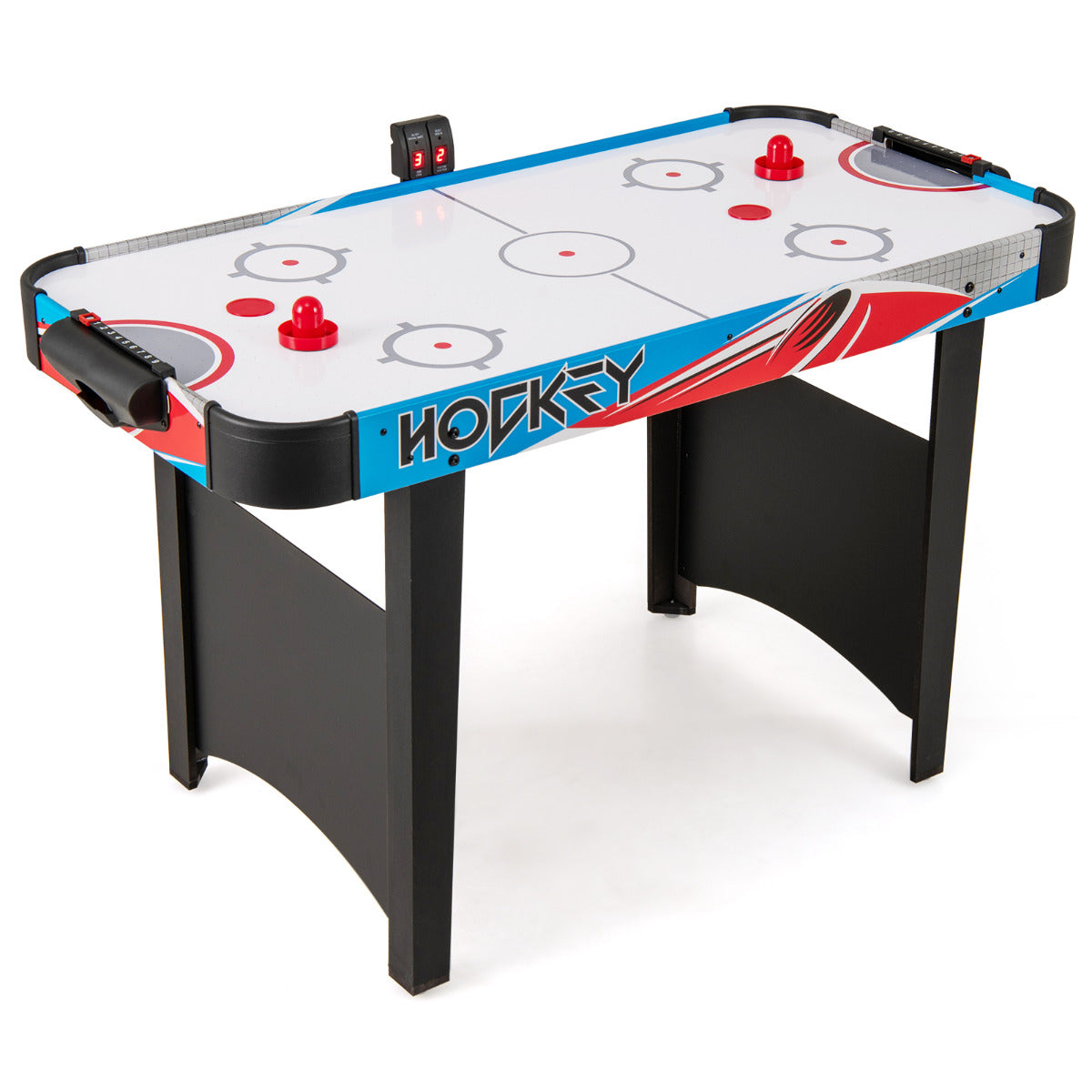 122cm Blue Air Hockey Table | LED Scoreboard & 12V Motor