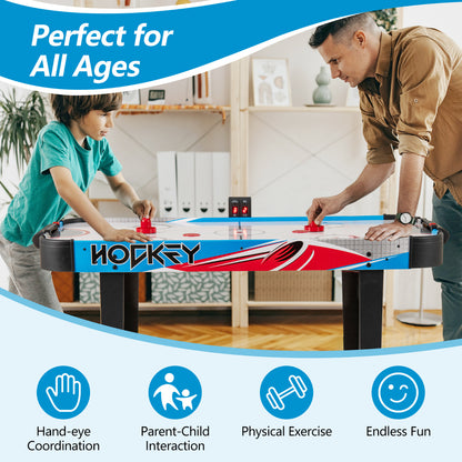 122cm Blue Air Hockey Table | LED Scoreboard & 12V Motor
