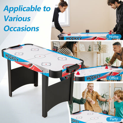 122cm Blue Air Hockey Table | LED Scoreboard & 12V Motor