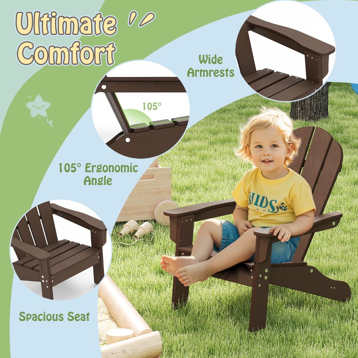 Toddler Lawn Chair | Brown Comfort