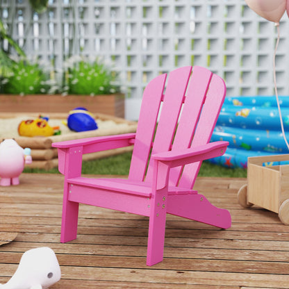  All-Weather HDPE Toddler Lawn Chair with Ergonomic Design-Pink