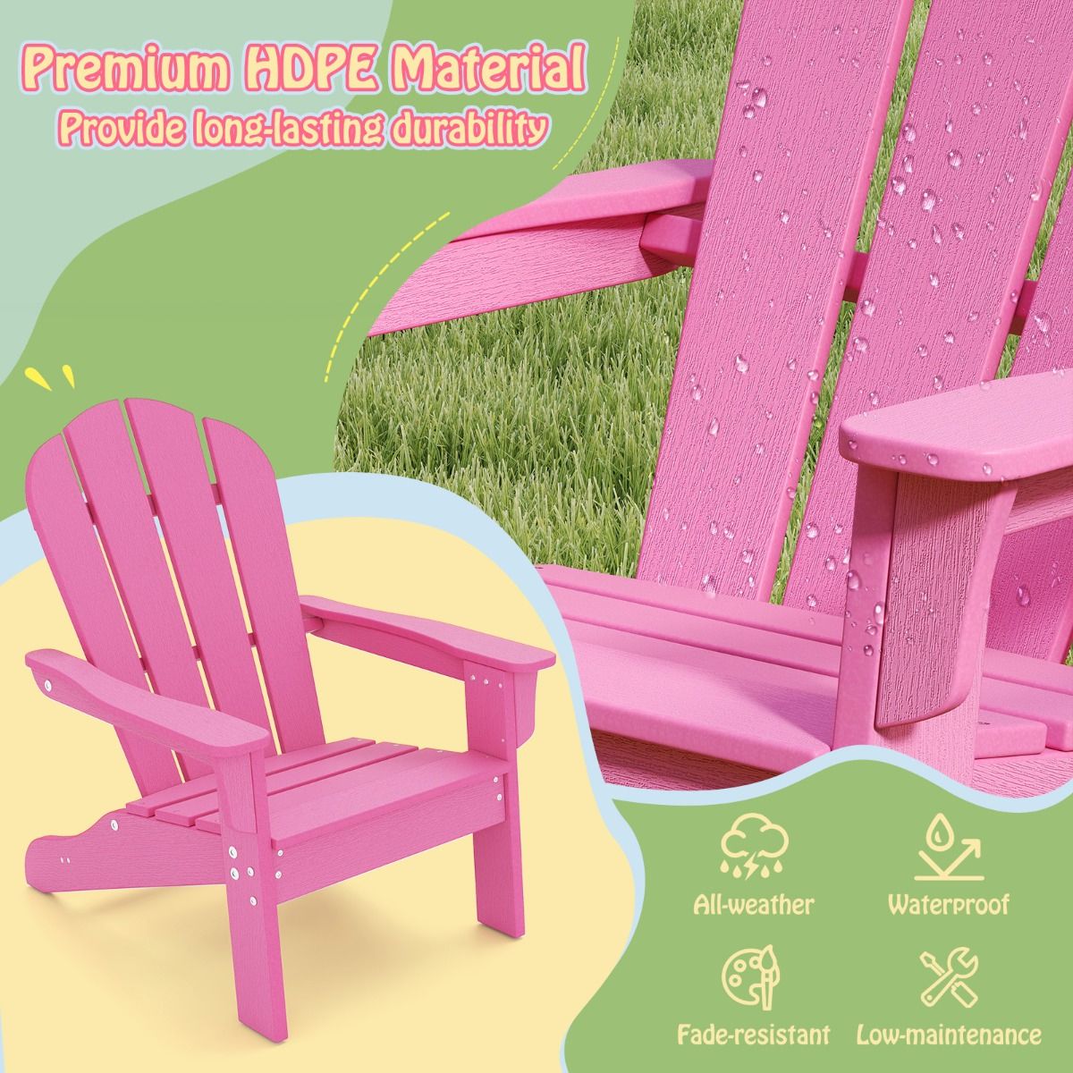 Toddler Lawn Chair | Pink Outdoor Seat