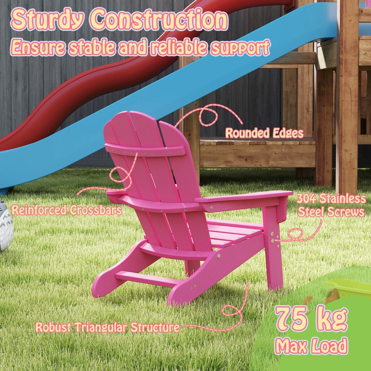 Toddler Lawn Chair | Pink Outdoor Seat