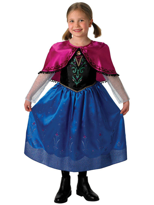 Anna Frozen Deluxe Disney Princess Costume for Kids, perfect for imaginative play at home.