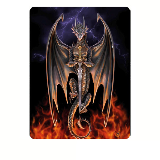 Anne Stokes Dragon Warrior fleece throw blanket, ideal for kids fantasy-themed bedrooms.