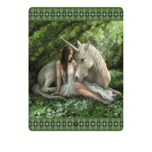 Anne Stokes Fantasy Fleece Throw Blanket featuring Pure Heart Design, ideal for kids bedrooms.