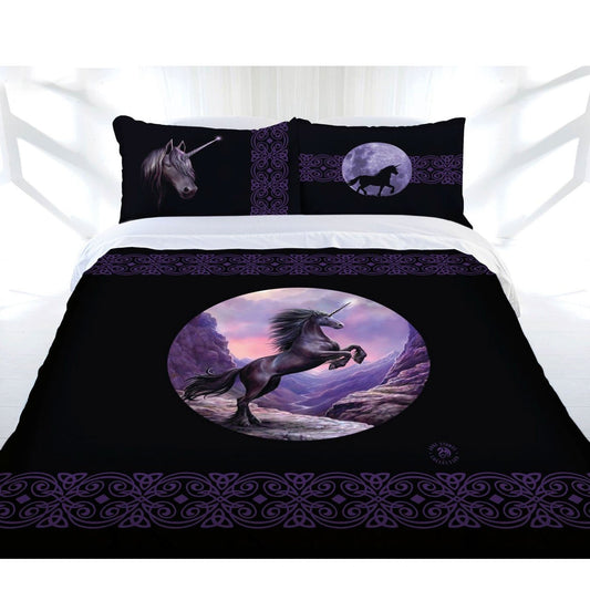 Anne Stokes Black Unicorn Queen Quilt Cover Set | Enchanting black unicorn design for childrens bedding.