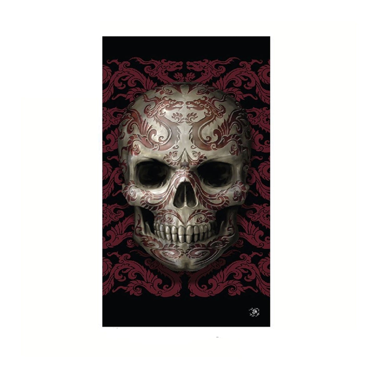 Anne Stokes Oriental Skull Beach Towel - 75x150cm. Kids home decor inspired by fantasy art.