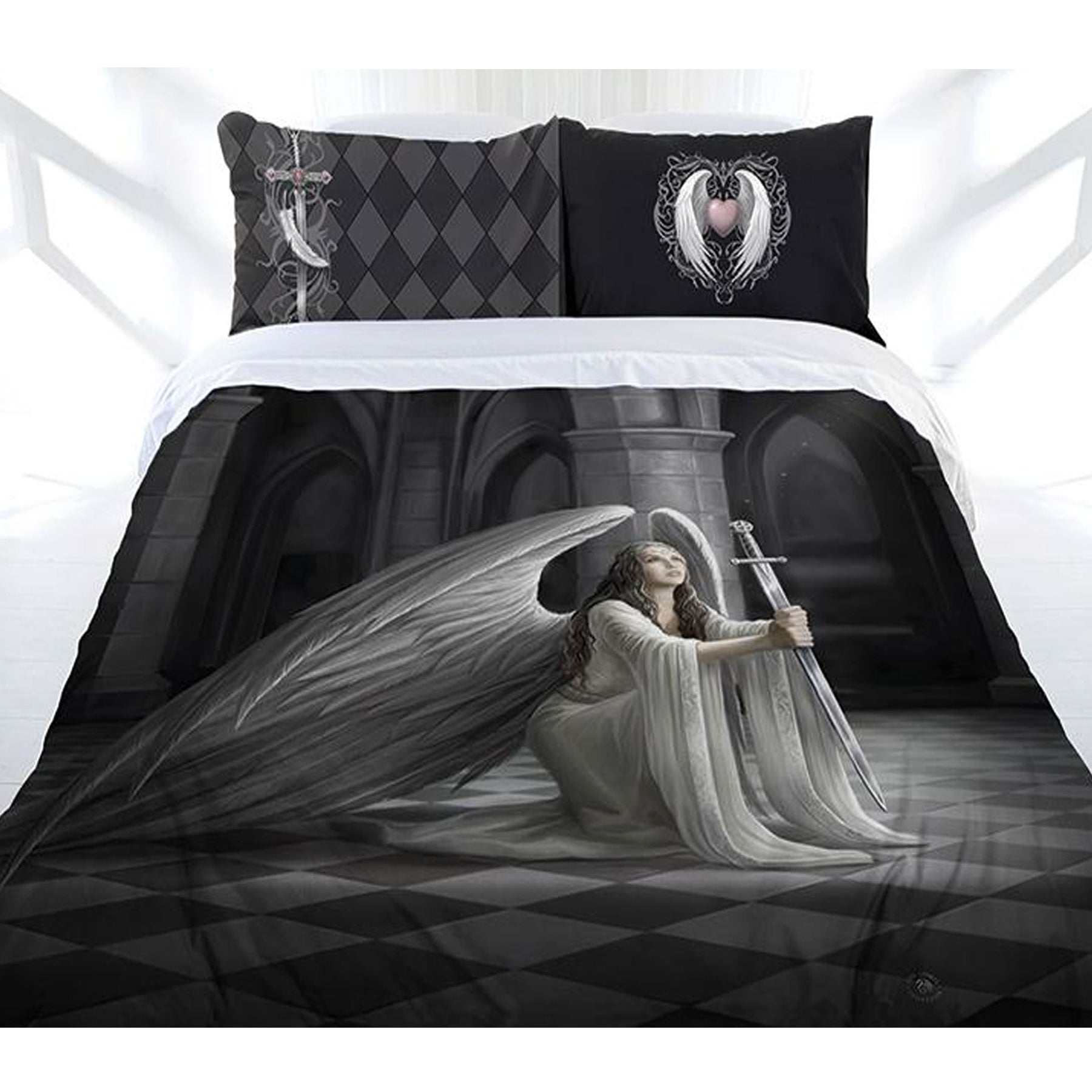 Anne Stokes Gothic Angel Double Size Quilt Cover Set - Kids Bedroom Decor