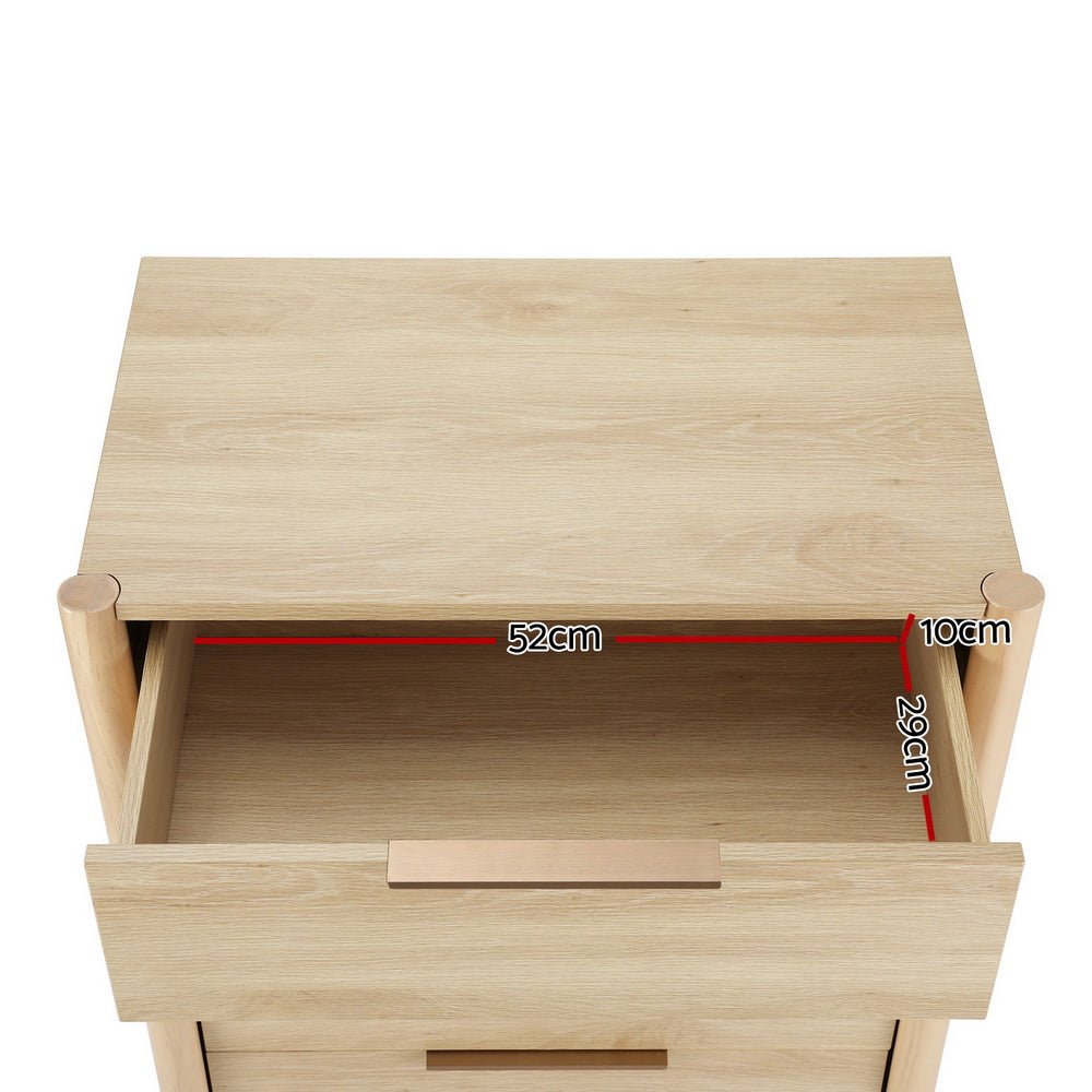 Artiss 4-Drawer Chest in Oak Finish - Ideal kids storage solution in charming design.